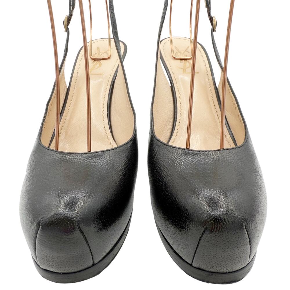 Saint Laurent YSL Tribtoo Leather Platform Pumps Black Heels Size 40 US 10 - Picture 5 of 16